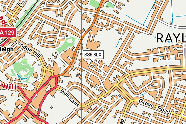 SS6 8LX map - OS VectorMap District (Ordnance Survey)