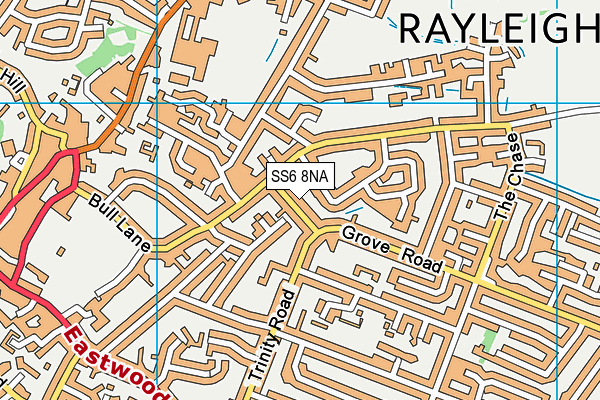 SS6 8NA map - OS VectorMap District (Ordnance Survey)