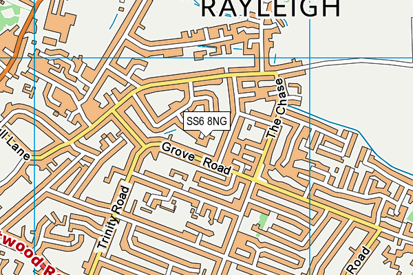 SS6 8NG map - OS VectorMap District (Ordnance Survey)