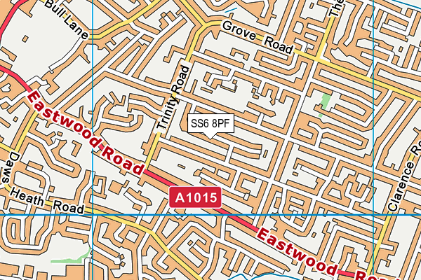 SS6 8PF map - OS VectorMap District (Ordnance Survey)