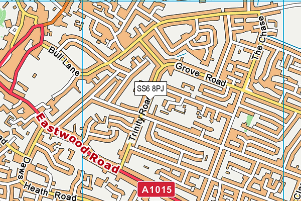 SS6 8PJ map - OS VectorMap District (Ordnance Survey)