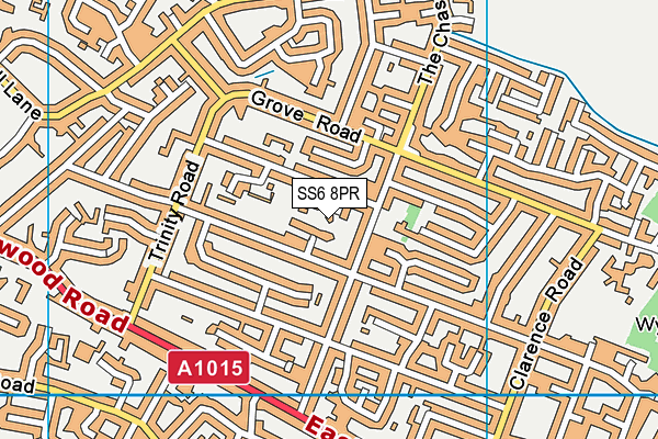 SS6 8PR map - OS VectorMap District (Ordnance Survey)