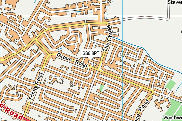 SS6 8PT map - OS VectorMap District (Ordnance Survey)