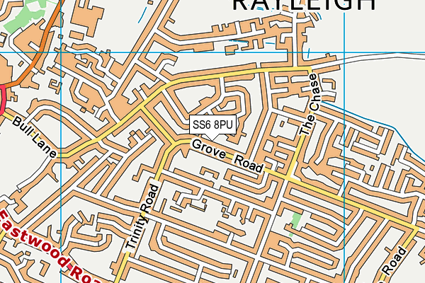 SS6 8PU map - OS VectorMap District (Ordnance Survey)