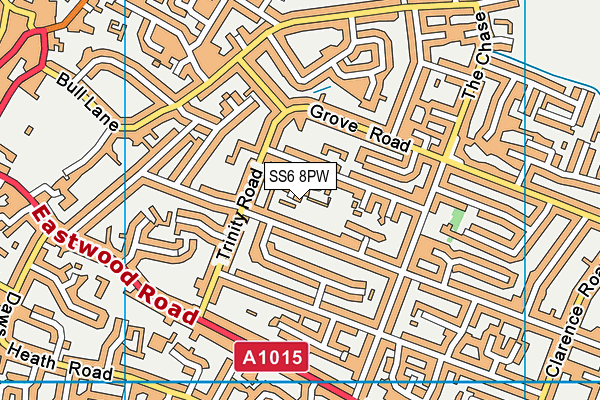 SS6 8PW map - OS VectorMap District (Ordnance Survey)