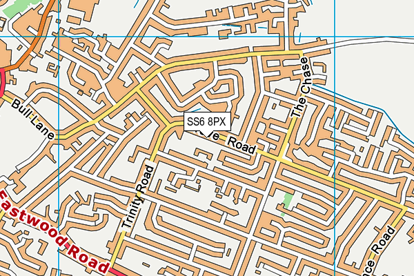 SS6 8PX map - OS VectorMap District (Ordnance Survey)