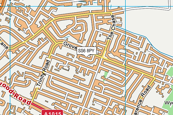 SS6 8PY map - OS VectorMap District (Ordnance Survey)