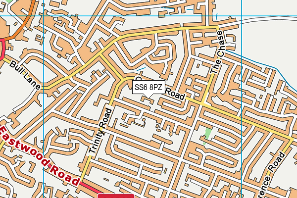 SS6 8PZ map - OS VectorMap District (Ordnance Survey)