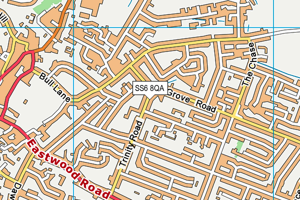 SS6 8QA map - OS VectorMap District (Ordnance Survey)