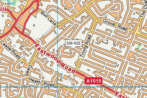 SS6 8QE map - OS VectorMap District (Ordnance Survey)