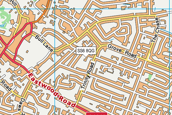SS6 8QG map - OS VectorMap District (Ordnance Survey)