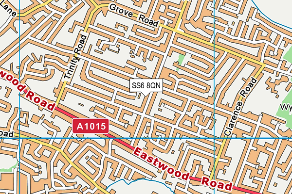 SS6 8QN map - OS VectorMap District (Ordnance Survey)