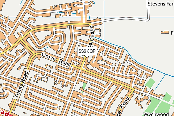 SS6 8QP map - OS VectorMap District (Ordnance Survey)