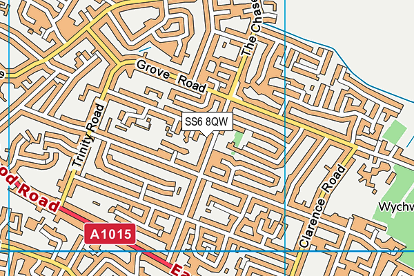 SS6 8QW map - OS VectorMap District (Ordnance Survey)