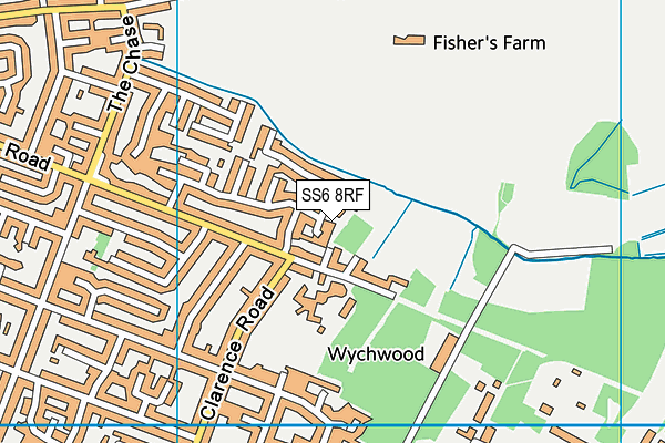 SS6 8RF map - OS VectorMap District (Ordnance Survey)