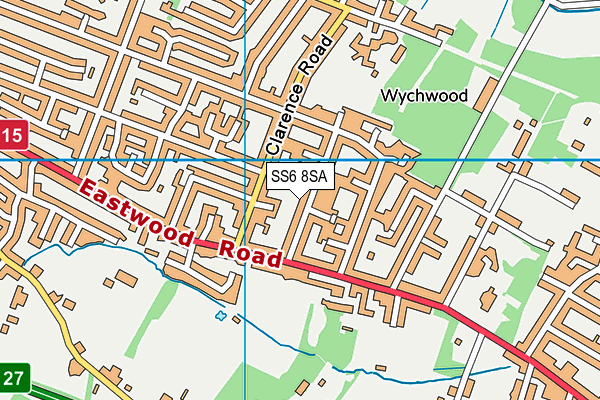 SS6 8SA map - OS VectorMap District (Ordnance Survey)