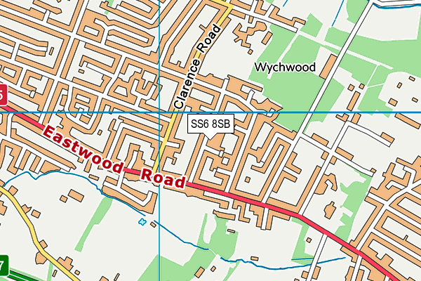 SS6 8SB map - OS VectorMap District (Ordnance Survey)