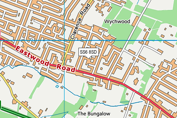 SS6 8SD map - OS VectorMap District (Ordnance Survey)