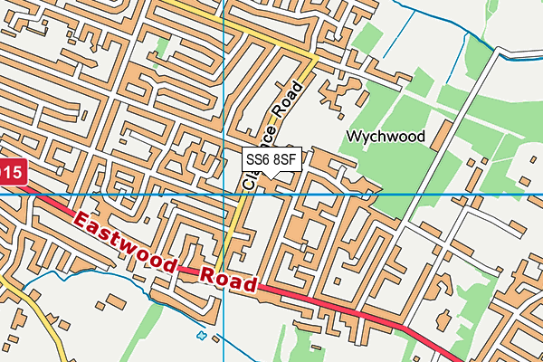 SS6 8SF map - OS VectorMap District (Ordnance Survey)