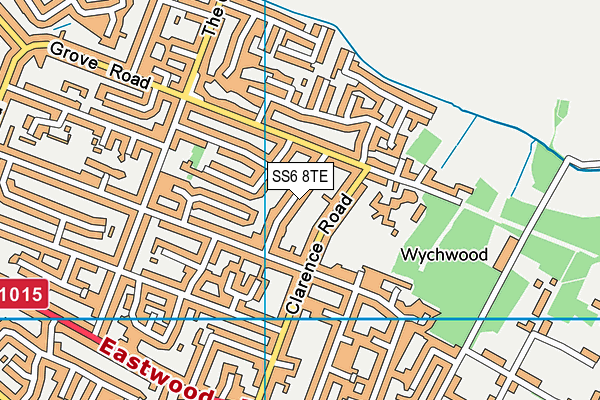 SS6 8TE map - OS VectorMap District (Ordnance Survey)
