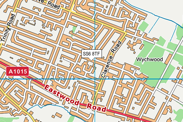 SS6 8TF map - OS VectorMap District (Ordnance Survey)