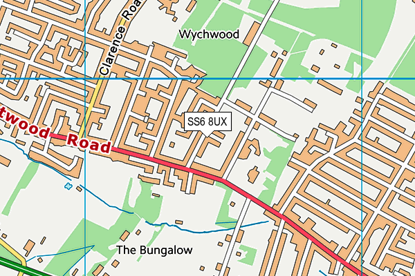 SS6 8UX map - OS VectorMap District (Ordnance Survey)