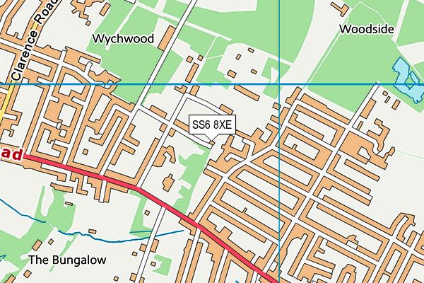 SS6 8XE map - OS VectorMap District (Ordnance Survey)
