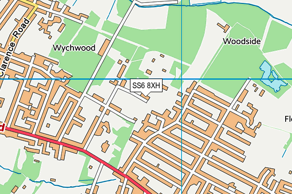 SS6 8XH map - OS VectorMap District (Ordnance Survey)