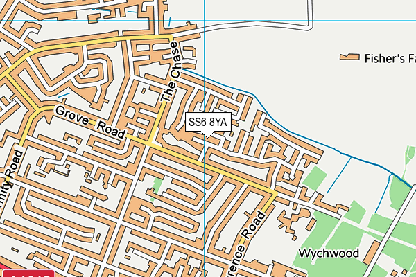 SS6 8YA map - OS VectorMap District (Ordnance Survey)