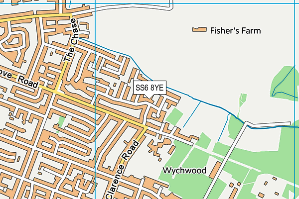 SS6 8YE map - OS VectorMap District (Ordnance Survey)