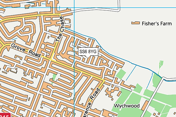 SS6 8YG map - OS VectorMap District (Ordnance Survey)