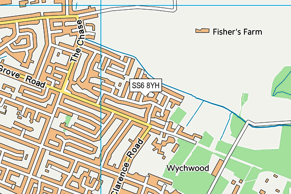 SS6 8YH map - OS VectorMap District (Ordnance Survey)