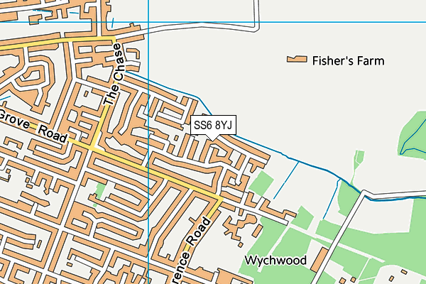 SS6 8YJ map - OS VectorMap District (Ordnance Survey)