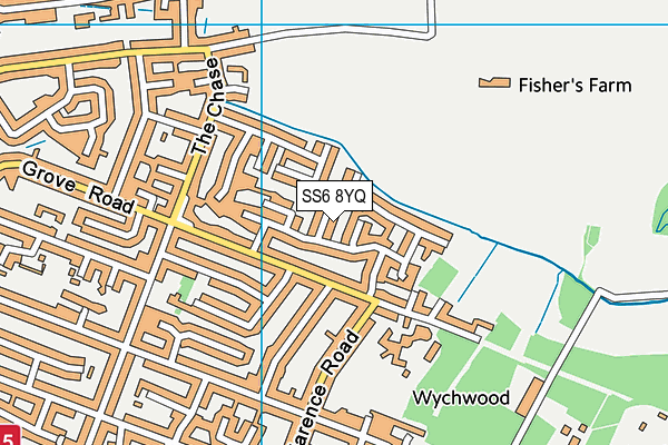 SS6 8YQ map - OS VectorMap District (Ordnance Survey)