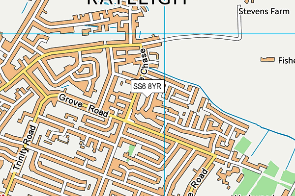 SS6 8YR map - OS VectorMap District (Ordnance Survey)