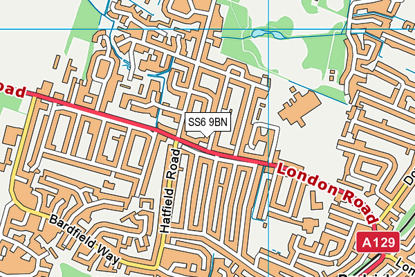 SS6 9BN map - OS VectorMap District (Ordnance Survey)