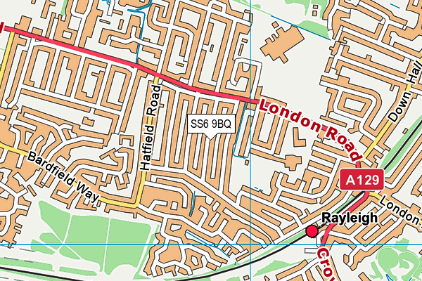 SS6 9BQ map - OS VectorMap District (Ordnance Survey)