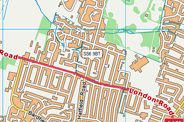 SS6 9BT map - OS VectorMap District (Ordnance Survey)