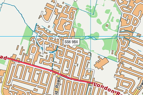 SS6 9BX map - OS VectorMap District (Ordnance Survey)