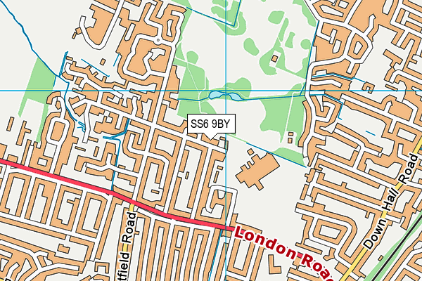 SS6 9BY map - OS VectorMap District (Ordnance Survey)