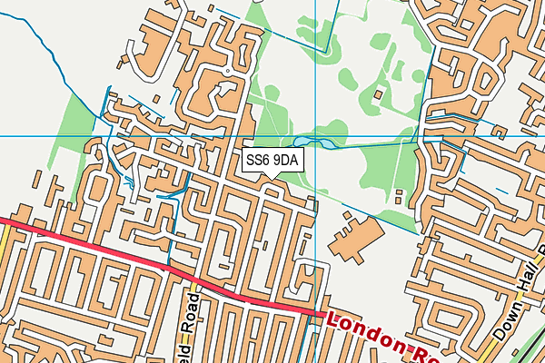 SS6 9DA map - OS VectorMap District (Ordnance Survey)