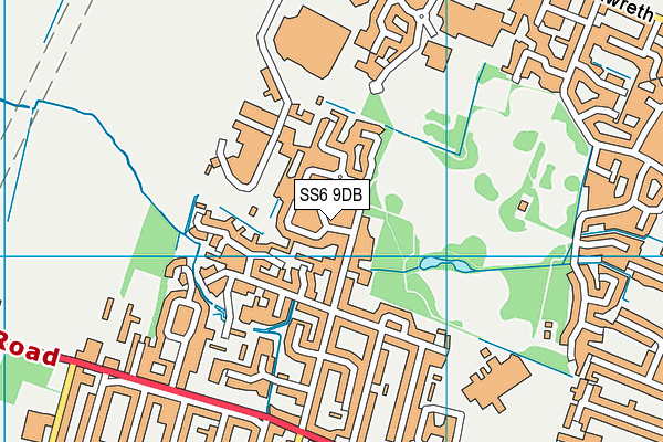 SS6 9DB map - OS VectorMap District (Ordnance Survey)