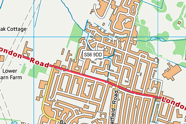 SS6 9DD map - OS VectorMap District (Ordnance Survey)