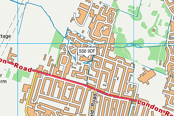 SS6 9DF map - OS VectorMap District (Ordnance Survey)
