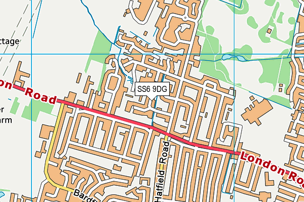 SS6 9DG map - OS VectorMap District (Ordnance Survey)