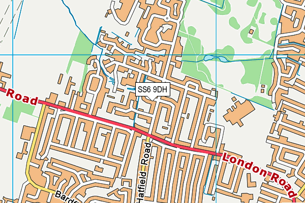 SS6 9DH map - OS VectorMap District (Ordnance Survey)