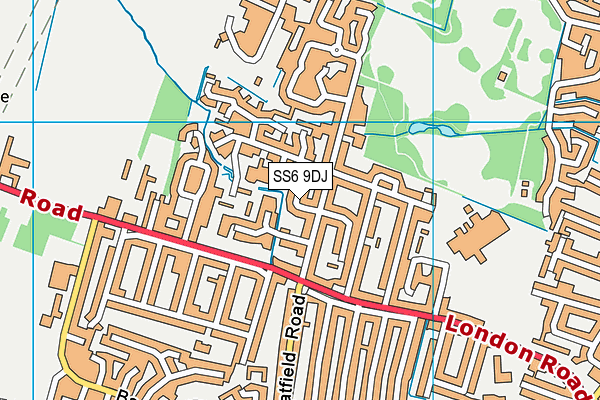 SS6 9DJ map - OS VectorMap District (Ordnance Survey)