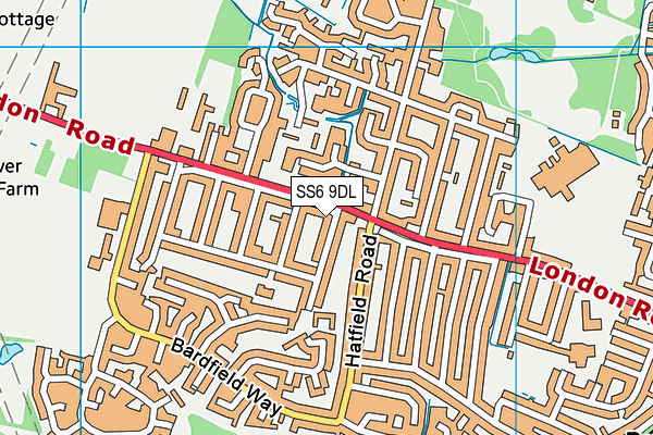 SS6 9DL map - OS VectorMap District (Ordnance Survey)
