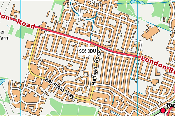 SS6 9DU map - OS VectorMap District (Ordnance Survey)