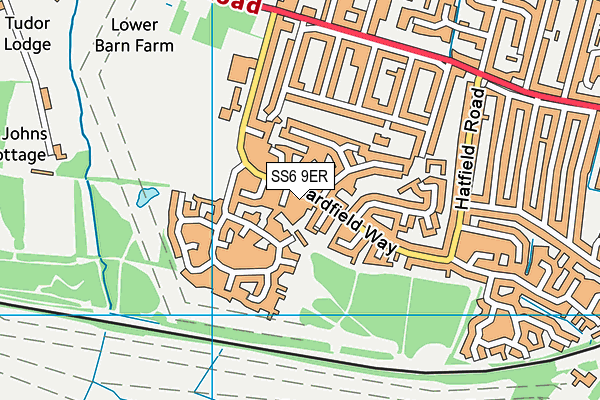 SS6 9ER map - OS VectorMap District (Ordnance Survey)